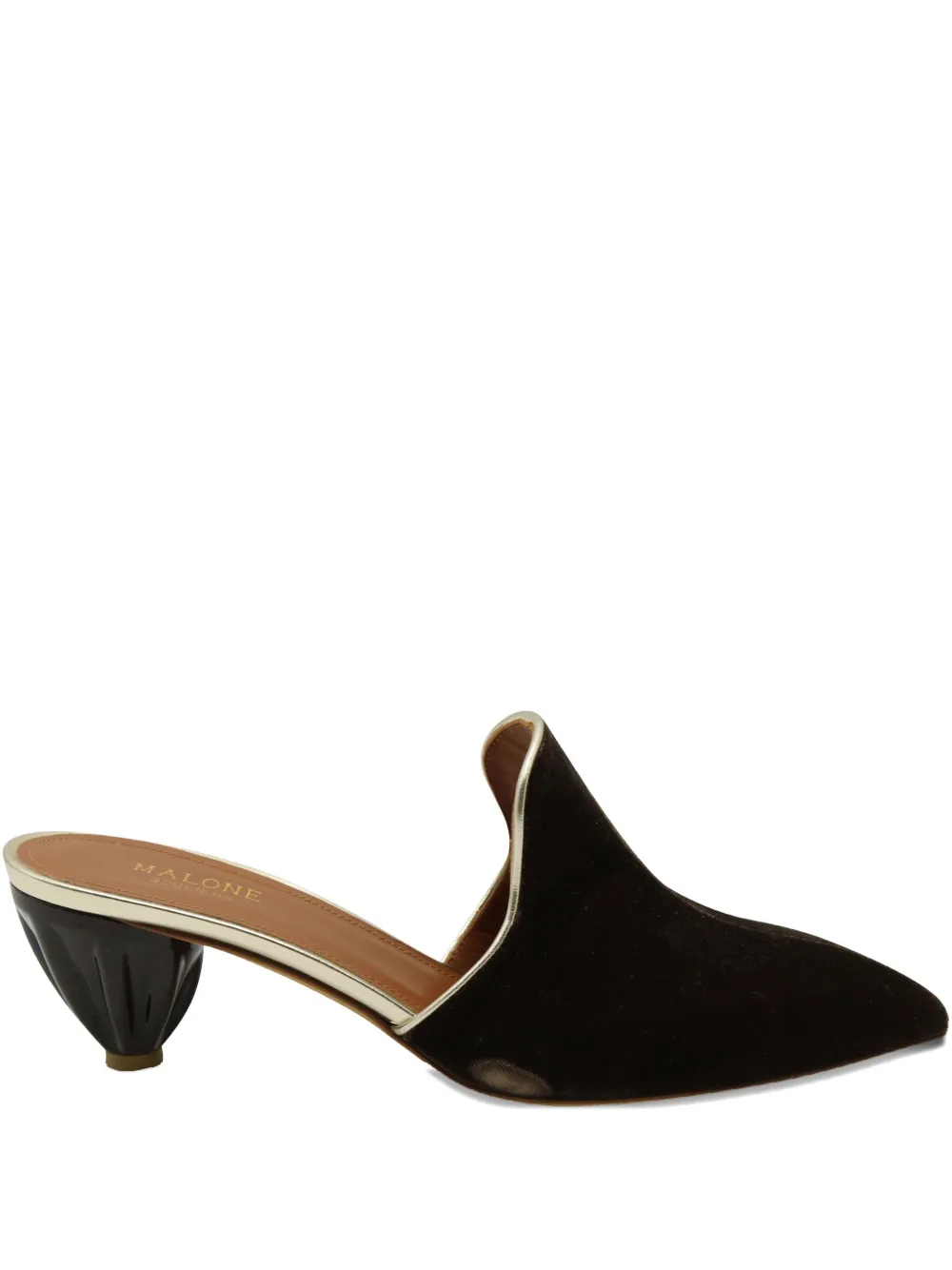 Pre-owned Malone Souliers Marianne Pointed-toe Heeled Mules In Brown