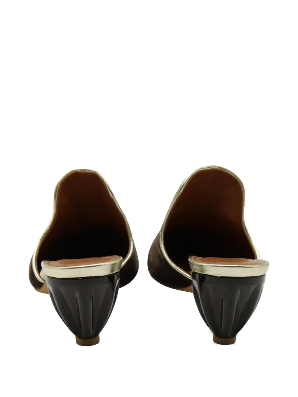 Pre-owned Malone Souliers Marianne Pointed-toe Heeled Mules In Brown