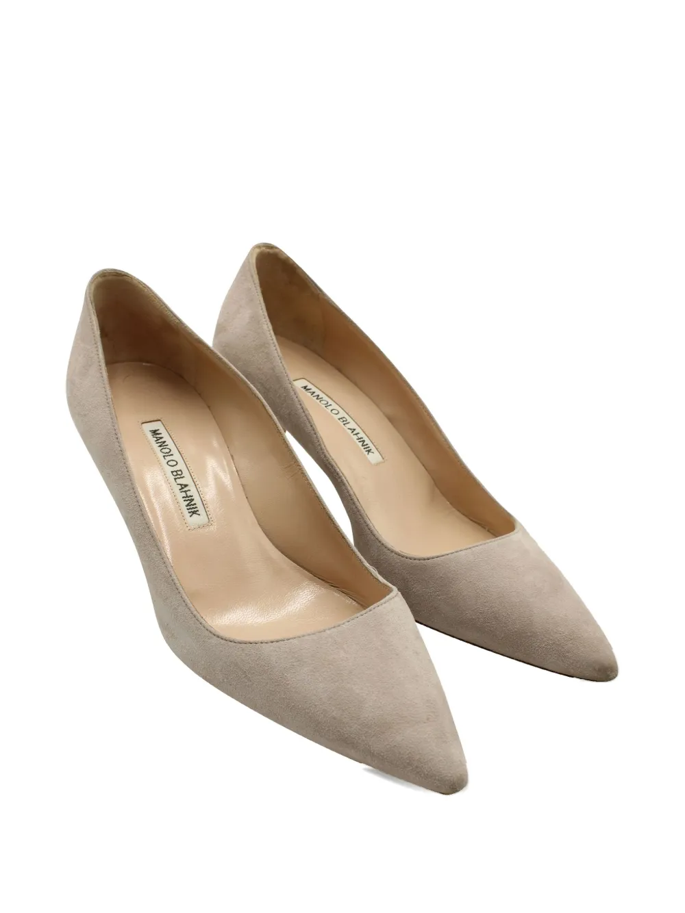 Manolo Blahnik point-toe kitten-heel pumps - Grijs