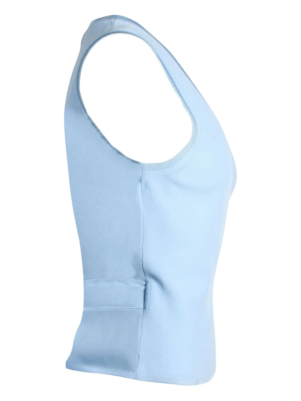 Pre-owned Diane Von Furstenberg Wrap-tie Sleeveless Blouse In Blue