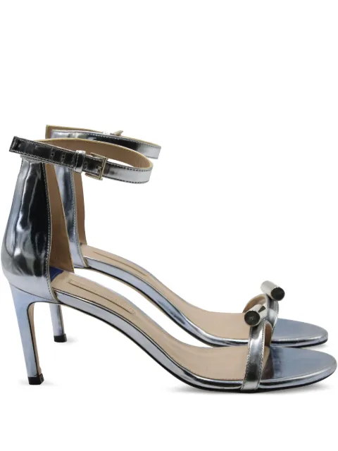 Stuart Weitzman metallic-finish leather sandals