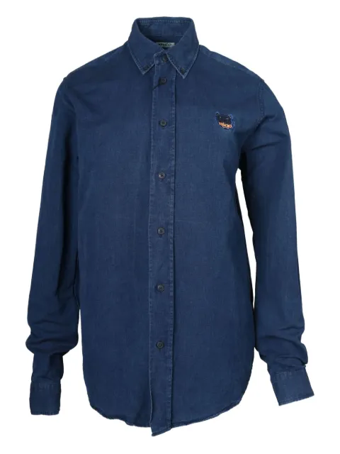 Kenzo Pre-Owned قميص بأزرار أمامية وزينة شعار الماركة
