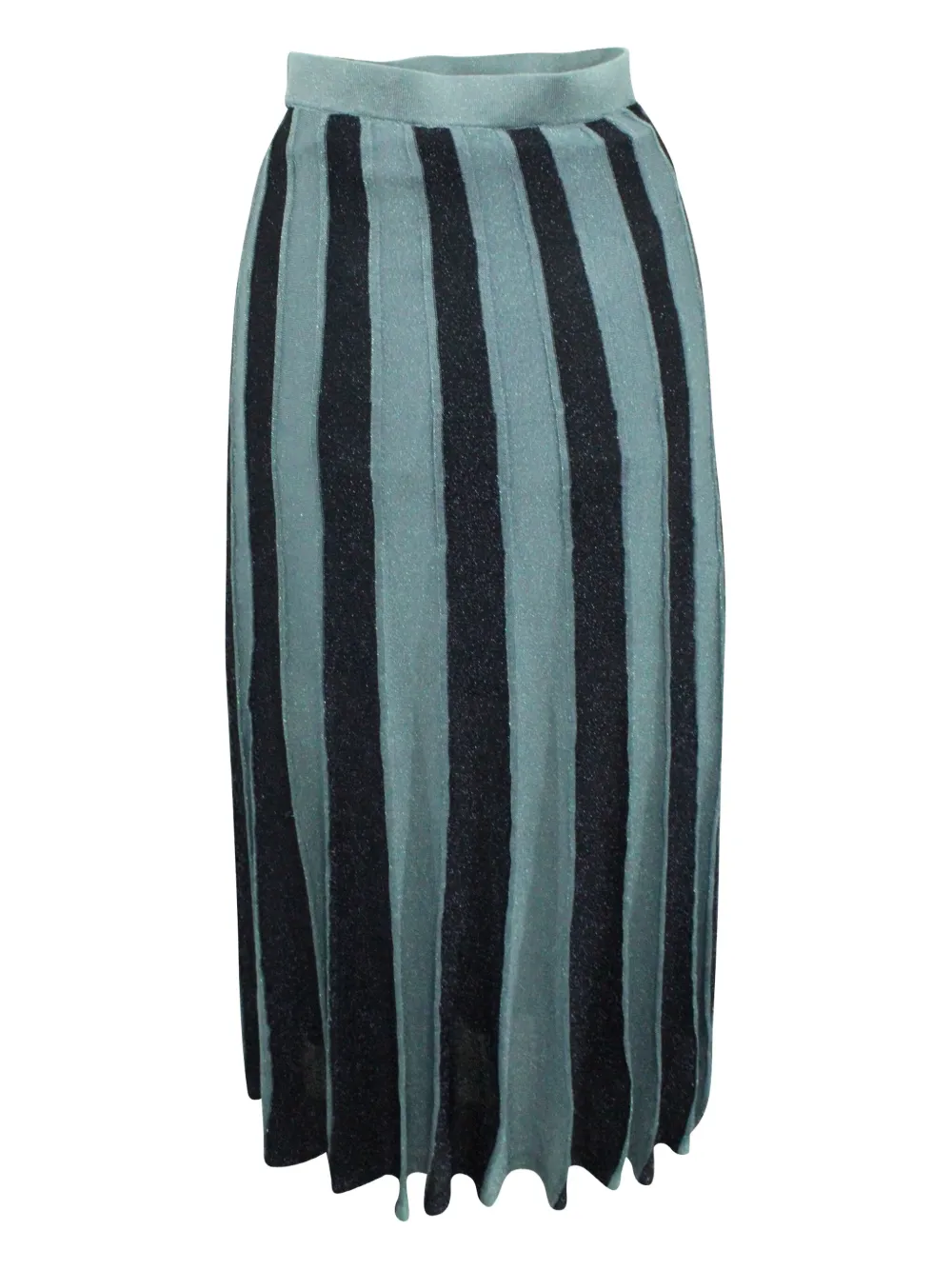 SANDRO pleated striped midi skirt - Blauw