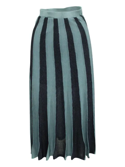 SANDRO pleated striped midi skirt