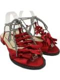 Nº21 ankle-tie bow sandals - Red