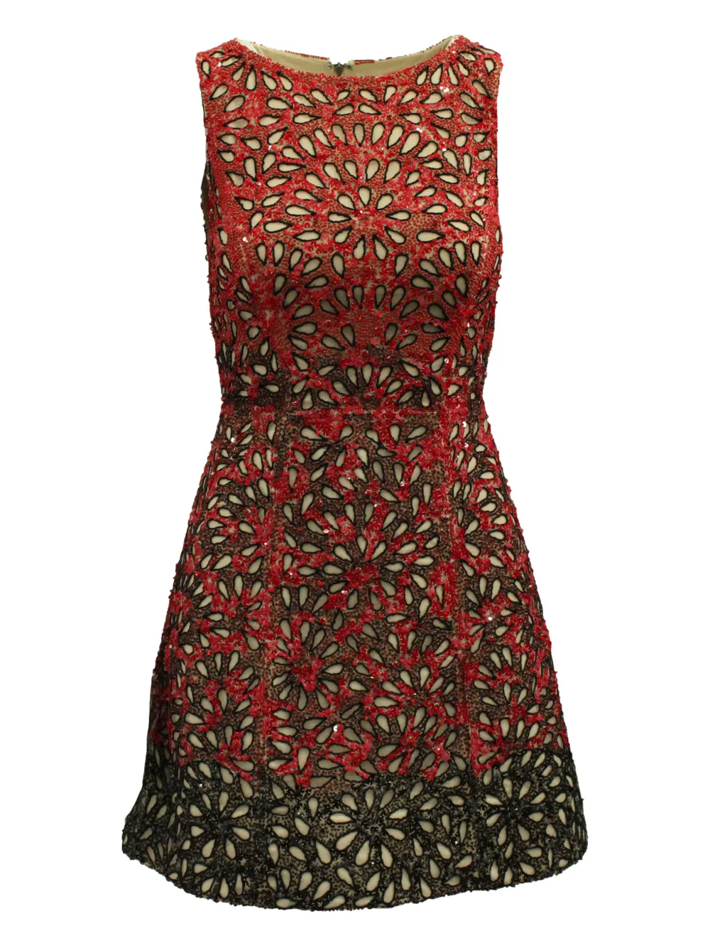 alice + olivia laser-cut sequin mini dress | Red | Image 1