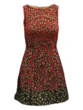 alice + olivia laser-cut sequin mini dress - Red