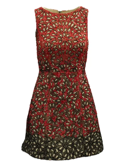 alice + olivia laser-cut sequin mini dress