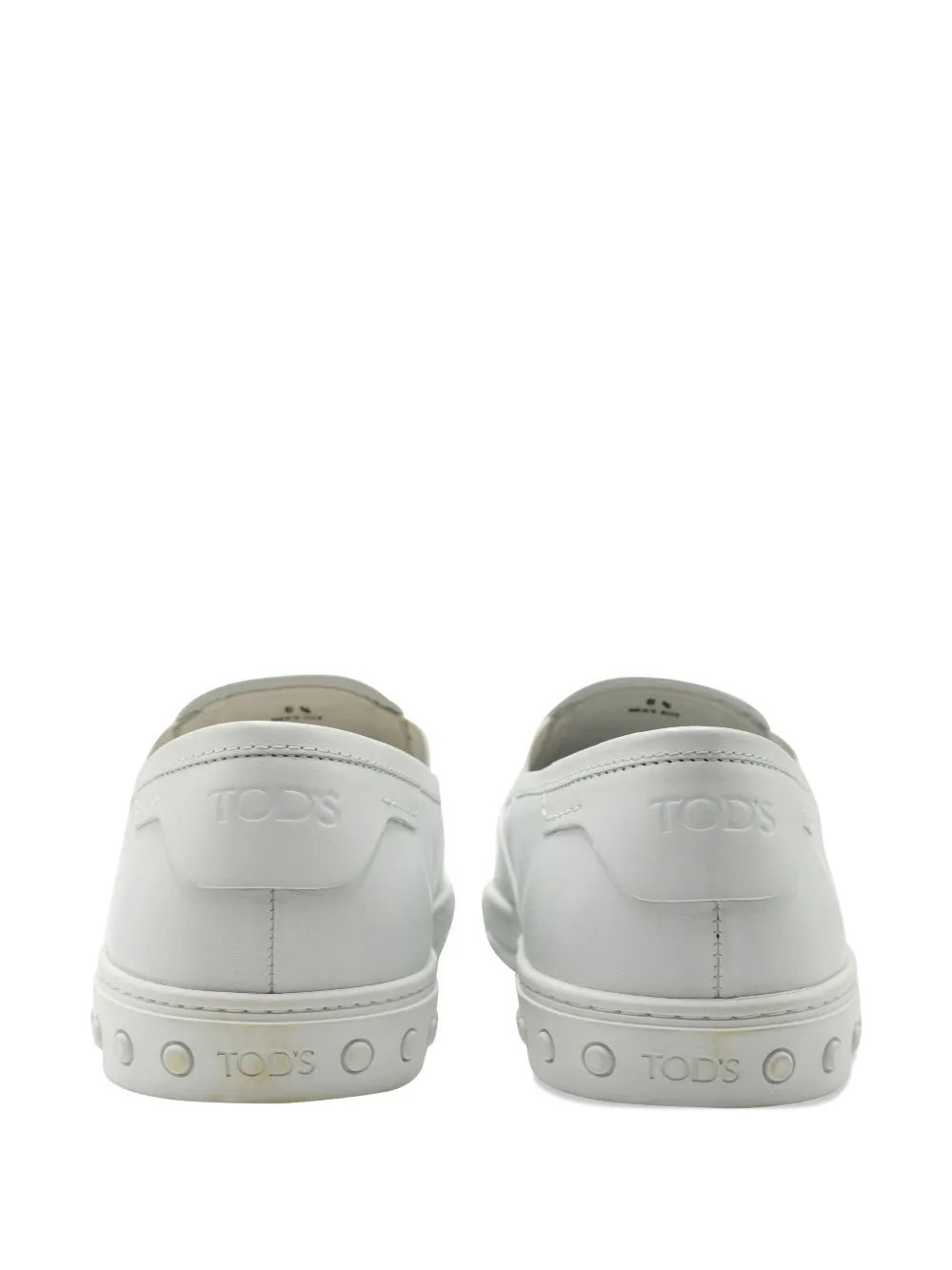 Pre-owned Tod's Slip-on Leather Loafers In White