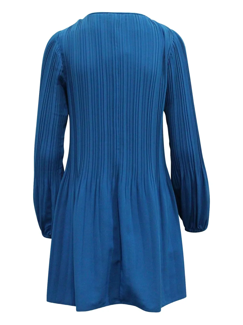 Pre-owned Maje Pleated Shift Dress In Blue