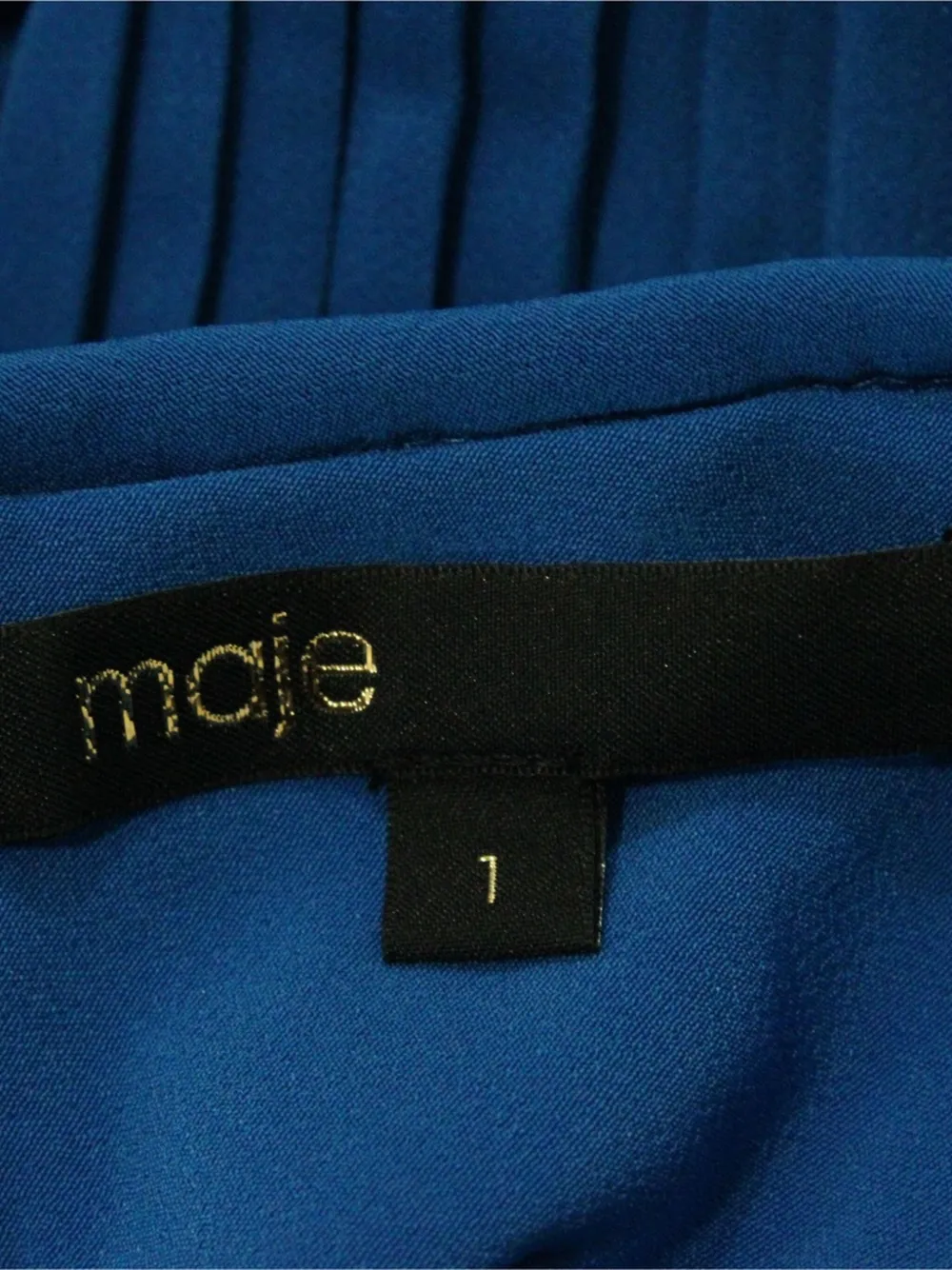 Pre-owned Maje Pleated Shift Dress In Blue