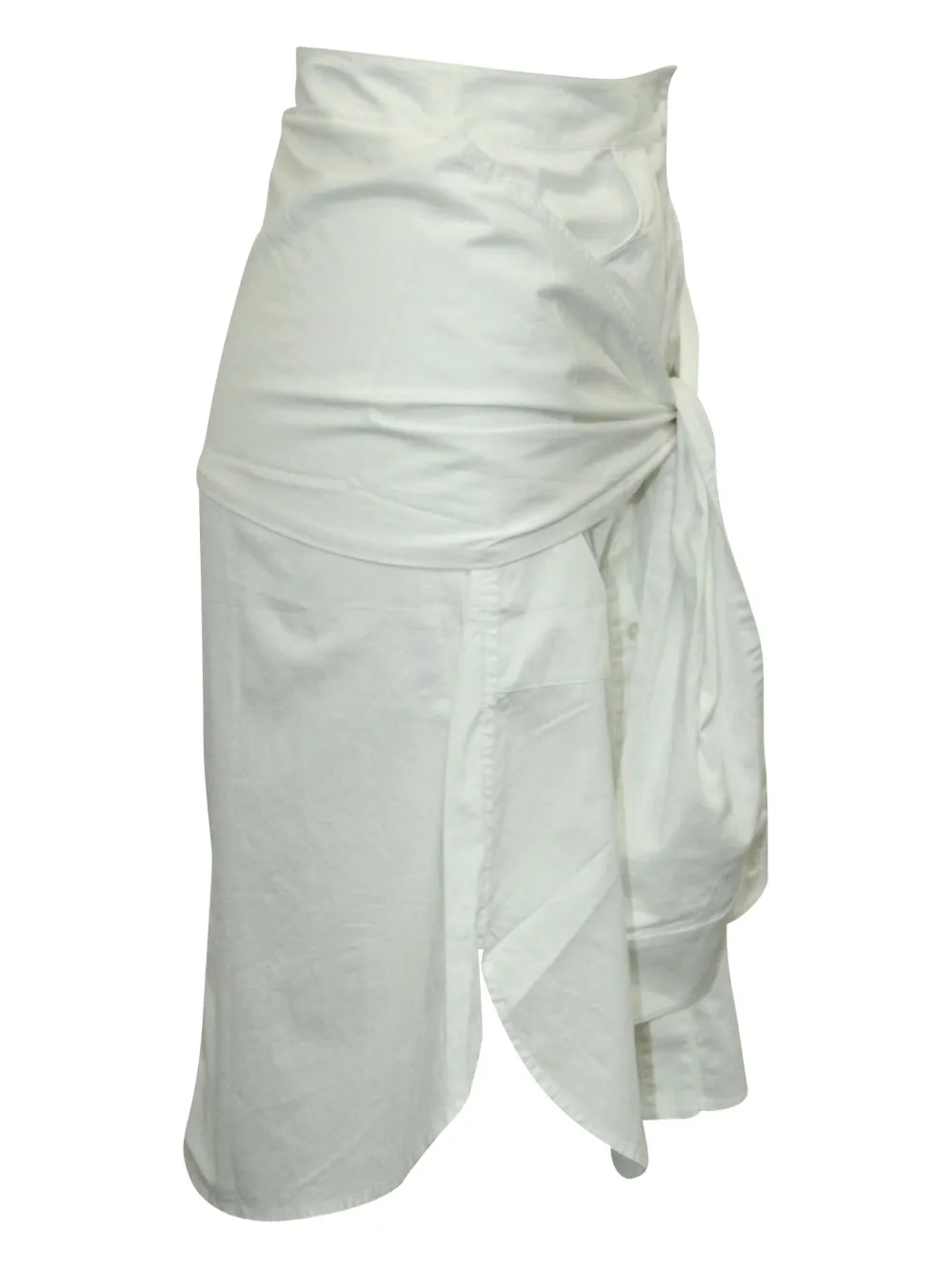 Pre-owned Alexander Wang Shirt-sleeve Tie Skirt In White