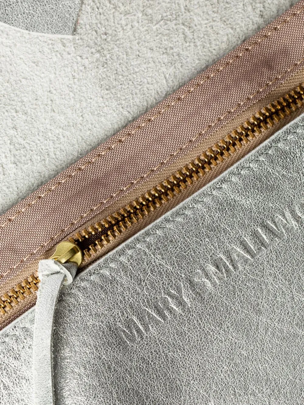 Mary Smallwood Knotted Leather Clutch In Silver
