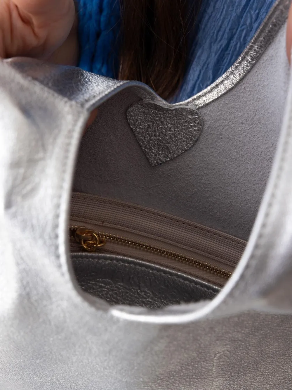 Mary Smallwood Knotted Leather Clutch In Silver