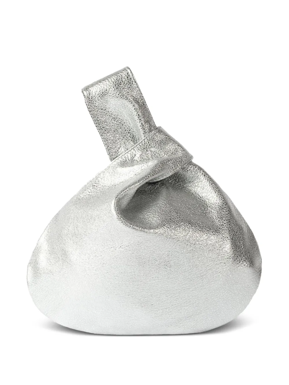 Mary Smallwood Knotted Leather Clutch In Silver