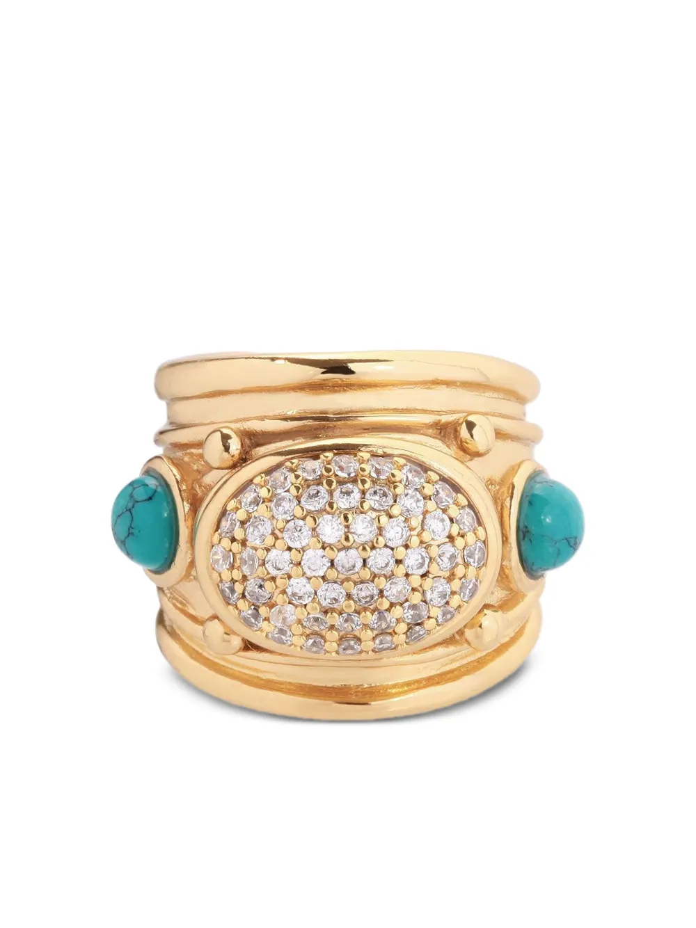 Gas Bijoux Anello Simone con turchese - Bianco