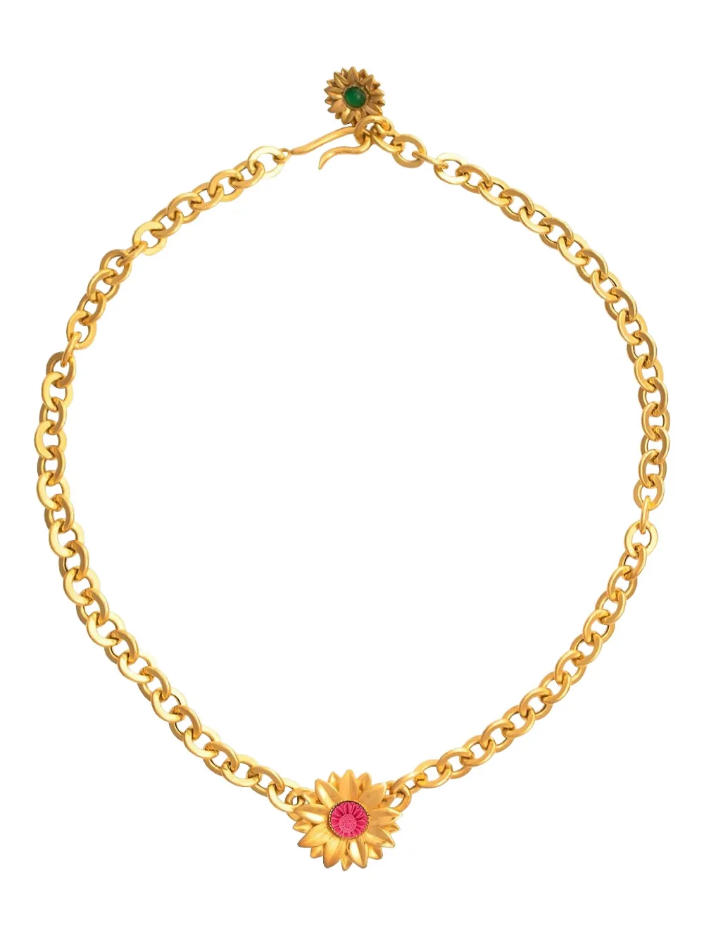 Of Rare Origin 18k Yellow Gold Sunflower Necklace In Gold