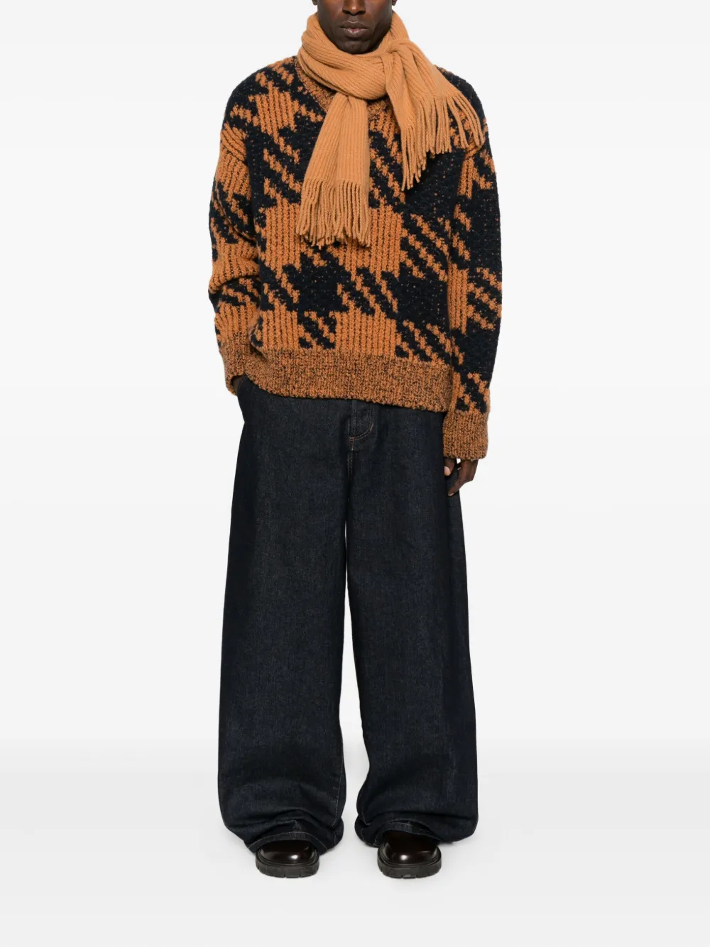 Uma Wang Jeans met logopatch - Blauw