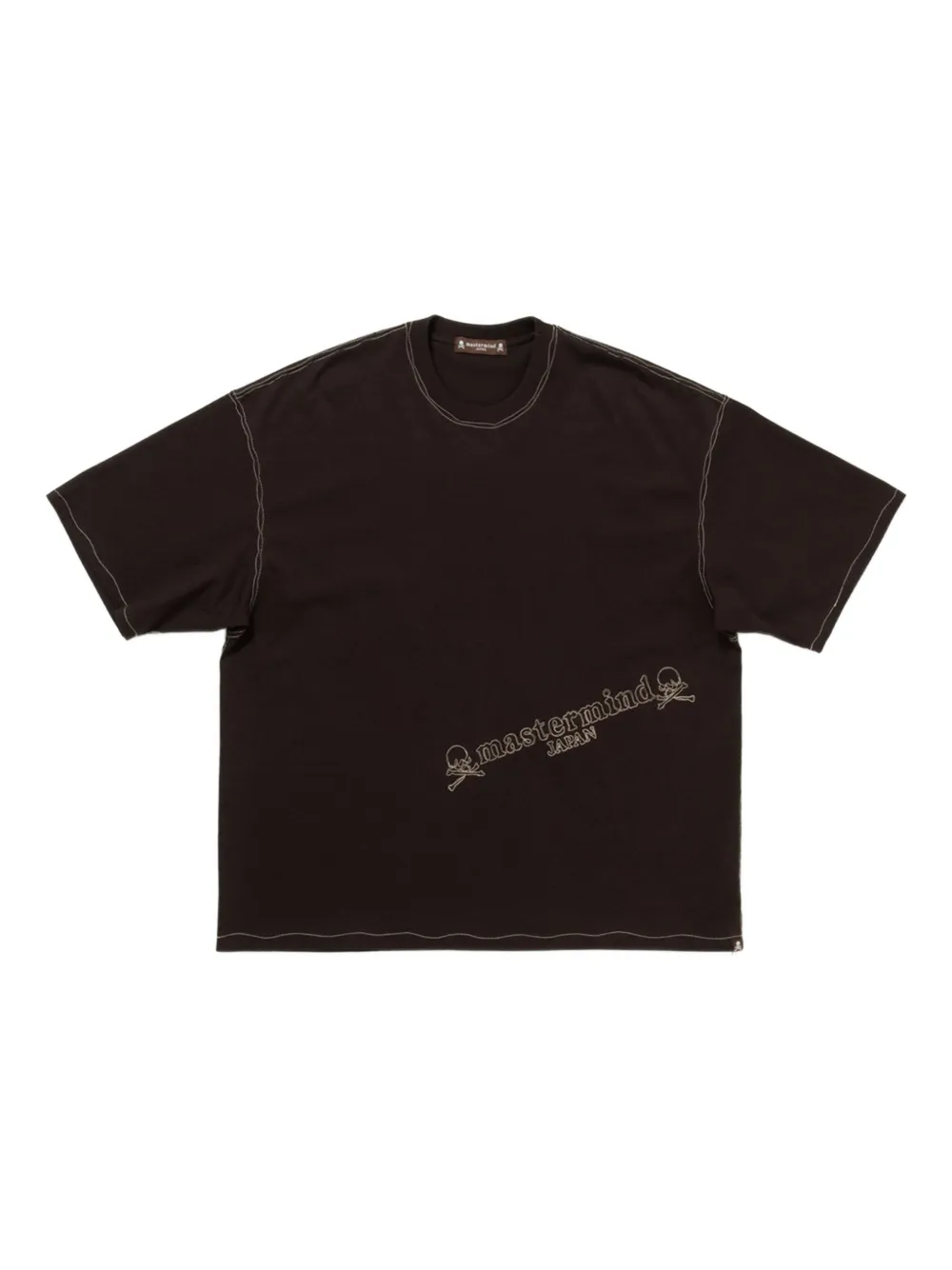 Mastermind Japan embroidered t-shirt | Brown | Image 1