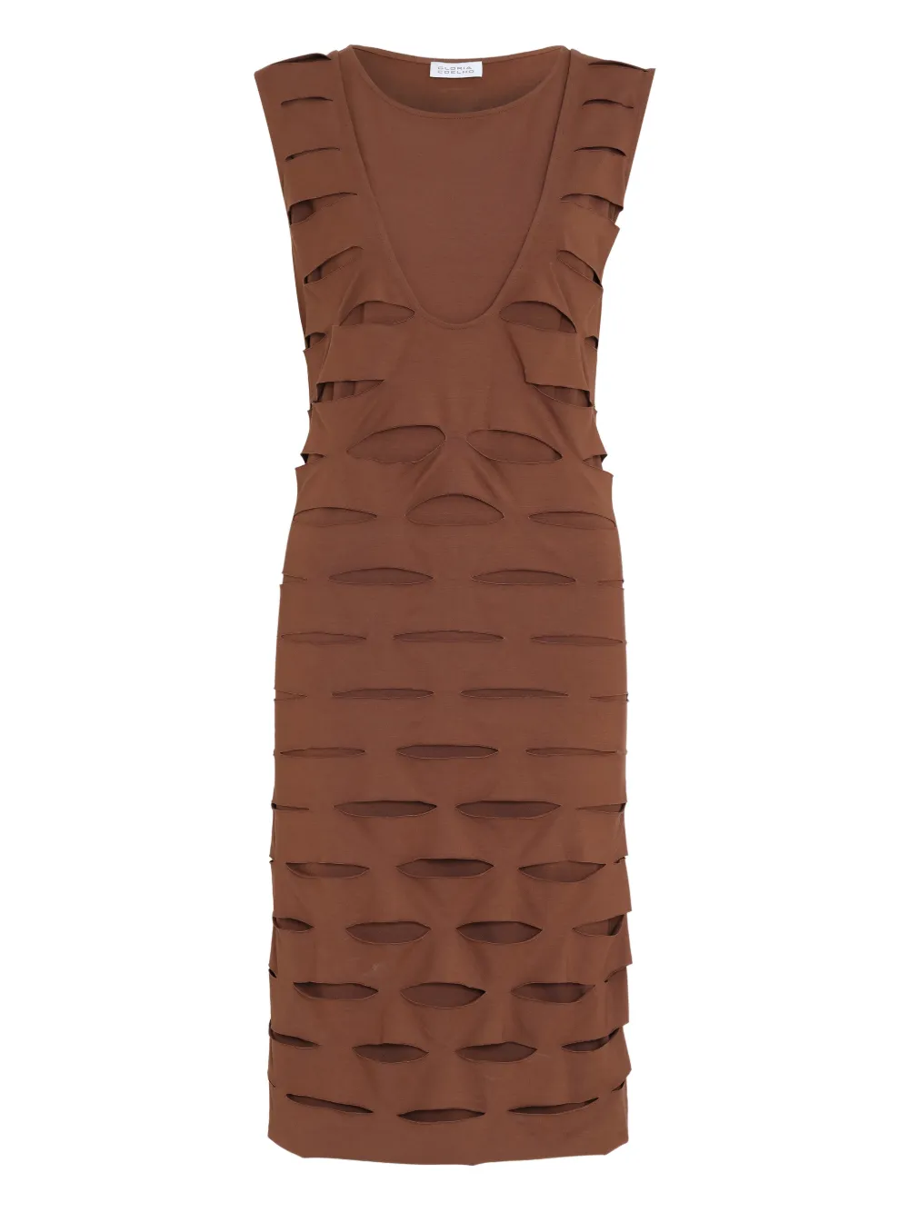 Gloria Coelho cut-out midi dress - Brown