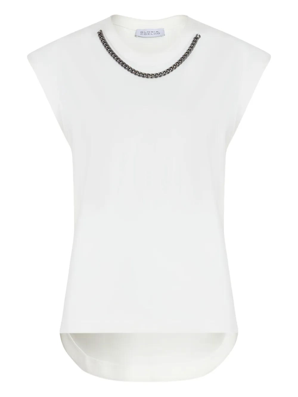 Gloria Coelho T-shirt con dettaglio catena - Bianco