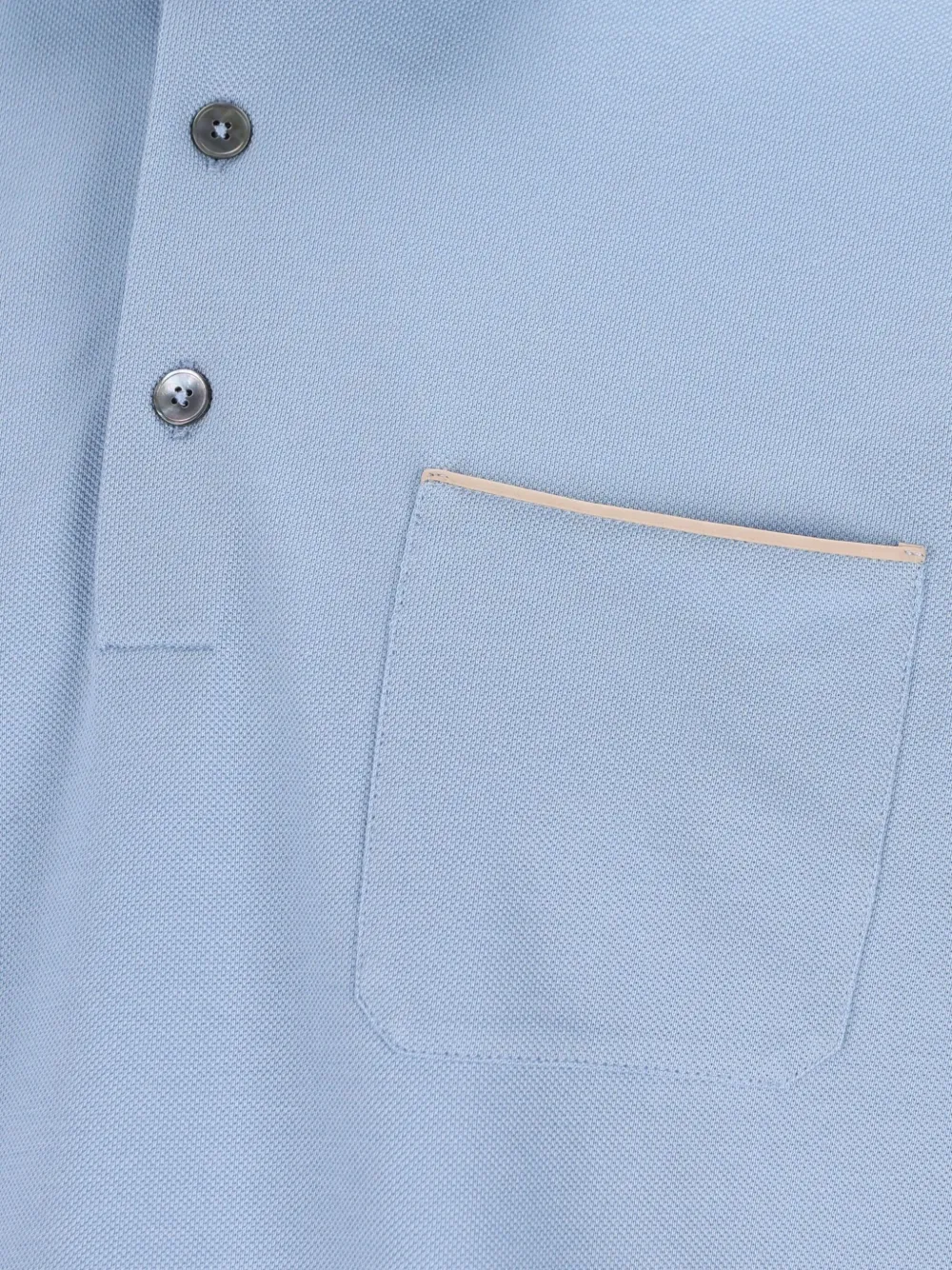 Zegna Short-sleeved Buttoned Polo Shirt In Blue