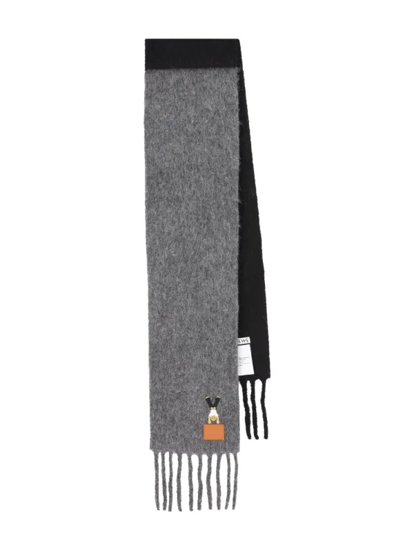 Loewe Scarf in Alpaca and Wool Blend in Grey