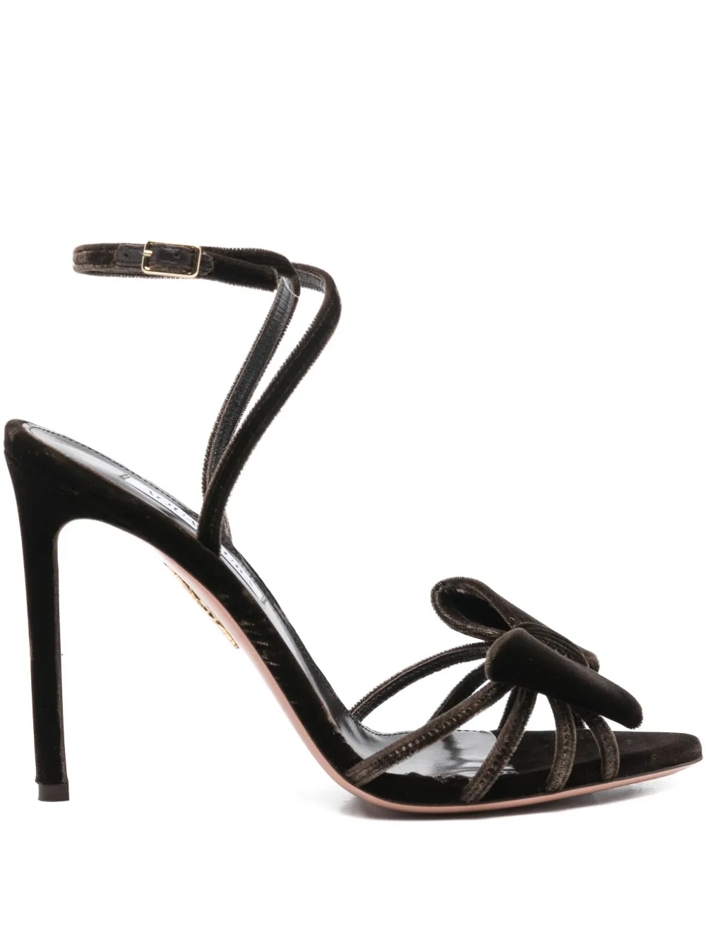 Aquazzura 105mm bow ankle-strap sandals Bruin