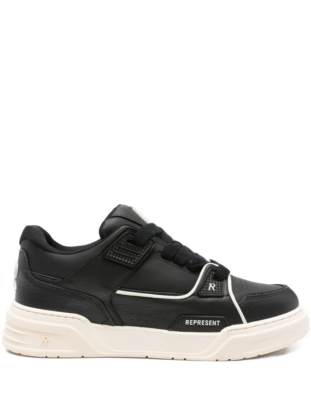 Represent leather panelled low-tops sneakers | Black | Image 1