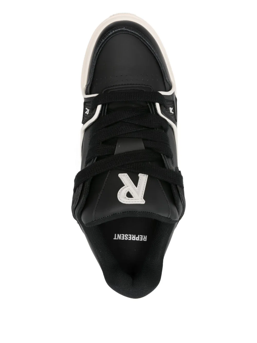 Represent Leren low-top sneakers met vlakken Zwart