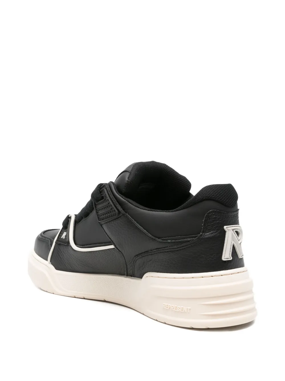 Represent Leren low-top sneakers met vlakken Zwart