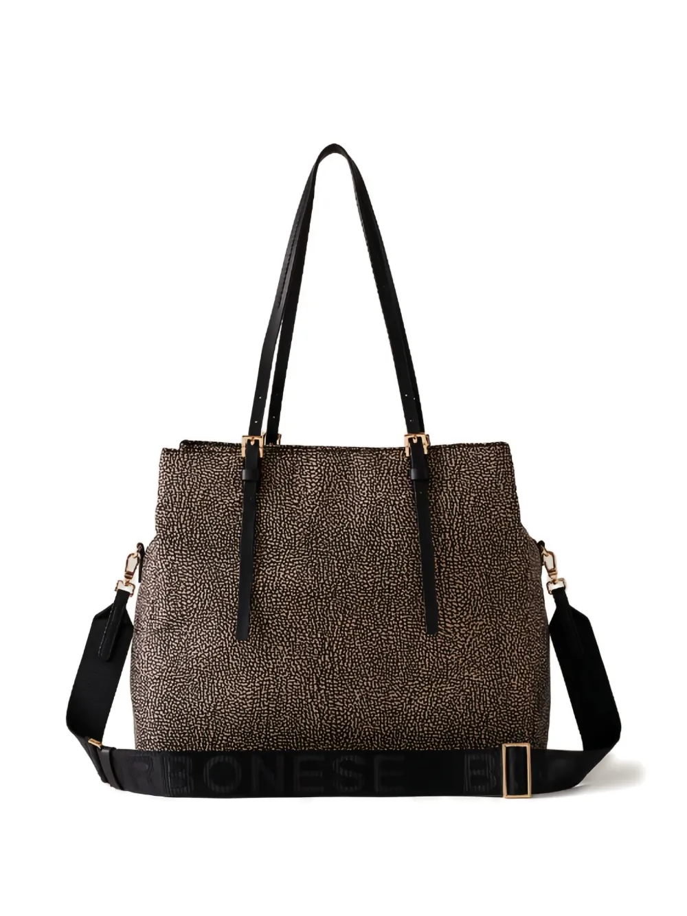 Borbonese L'École shopper met print - Bruin