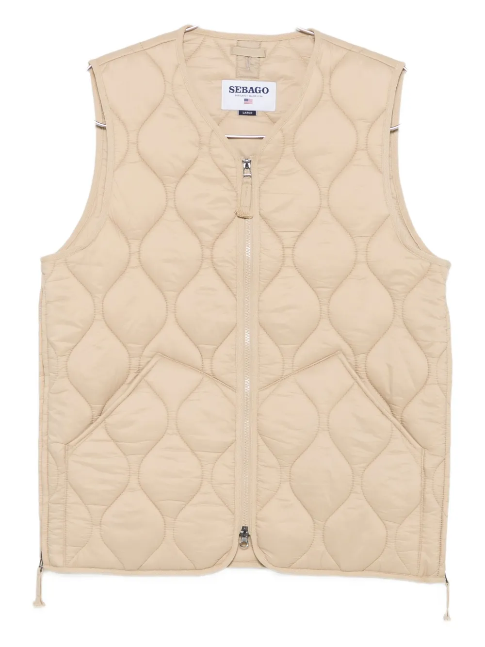 Sebago Quilted Diamond-pattern Vest In Neutral