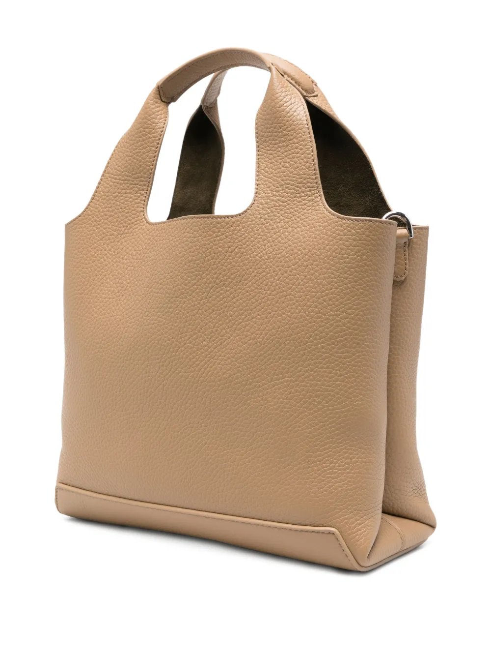 Hogan Leren shopper met handvatten Beige