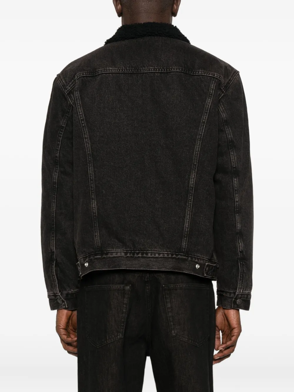 Levi's Sherpa-collar Denim Jacket In Black