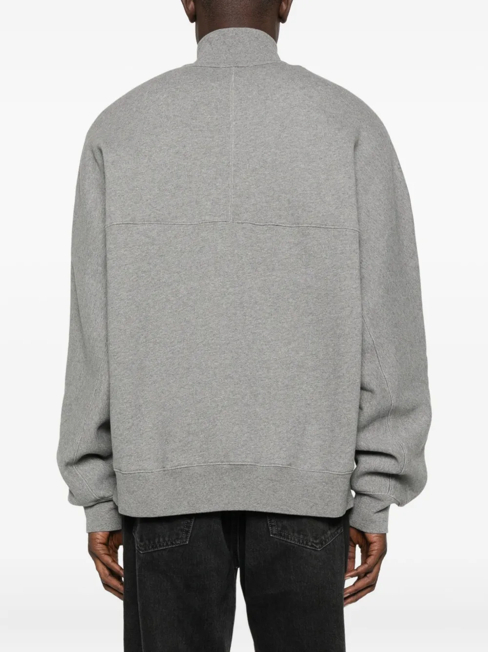 Agolde Idris Cotton-jersey Half-zip Sweatshirt In Gray
