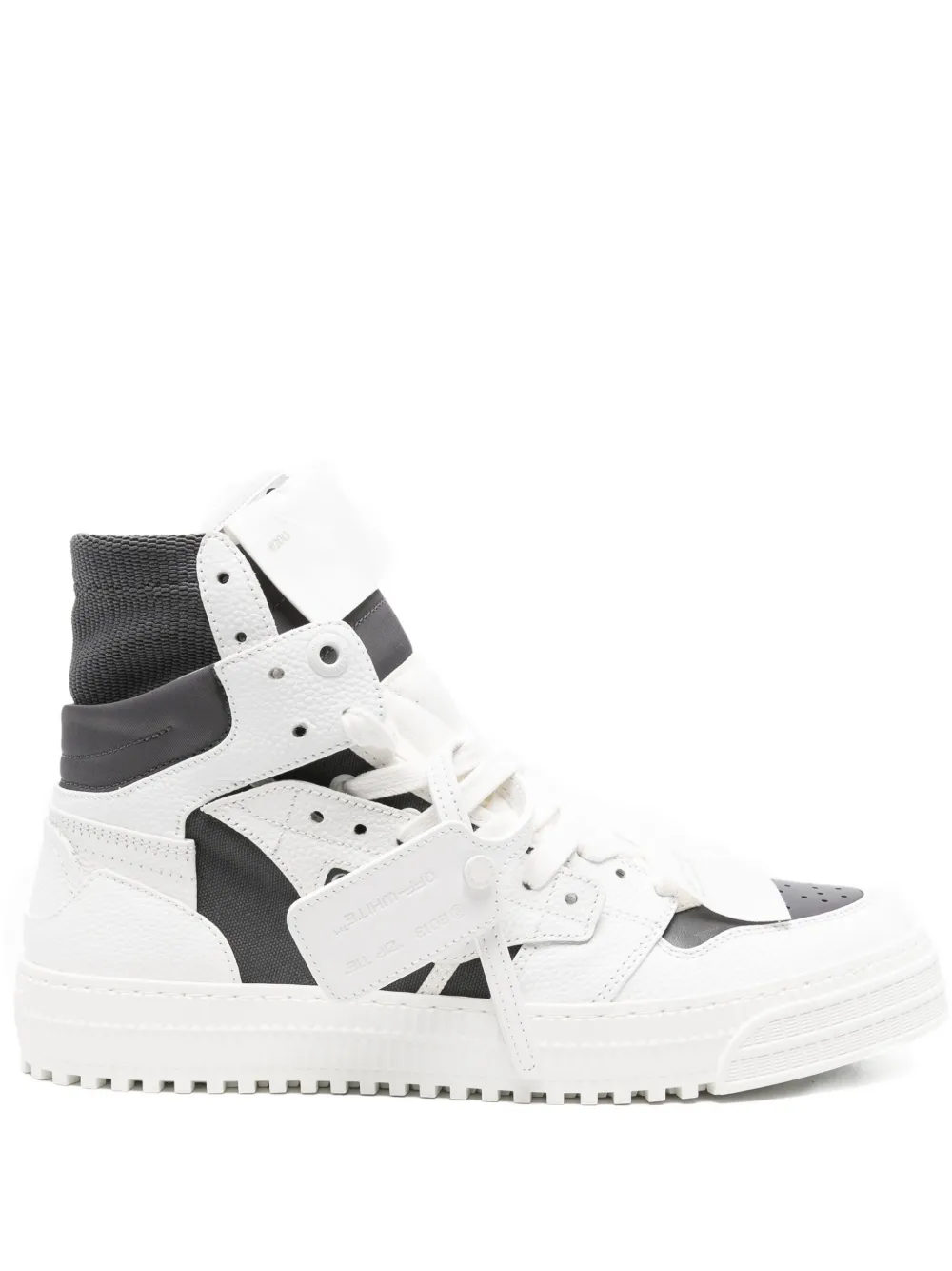 Off-white High-top Leather Sneakers In White