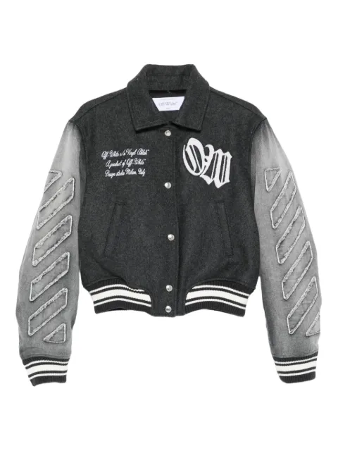 Off-White varsity-style bomber jacket