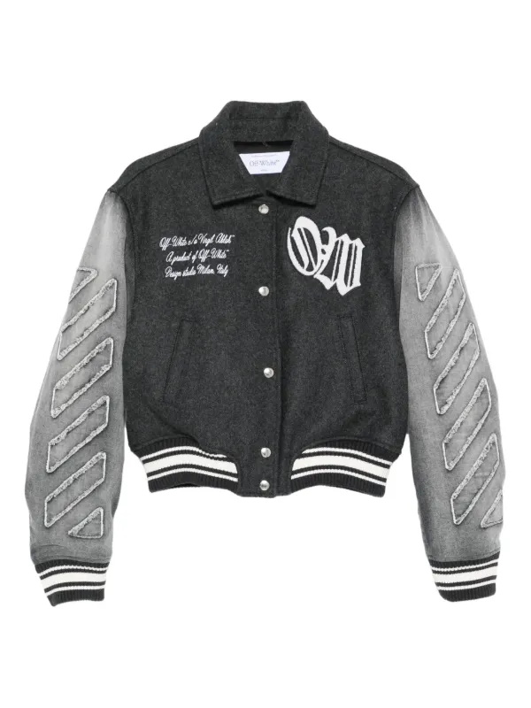 Off-White スタジアムジャンパー | ブラック | FARFETCH JP
