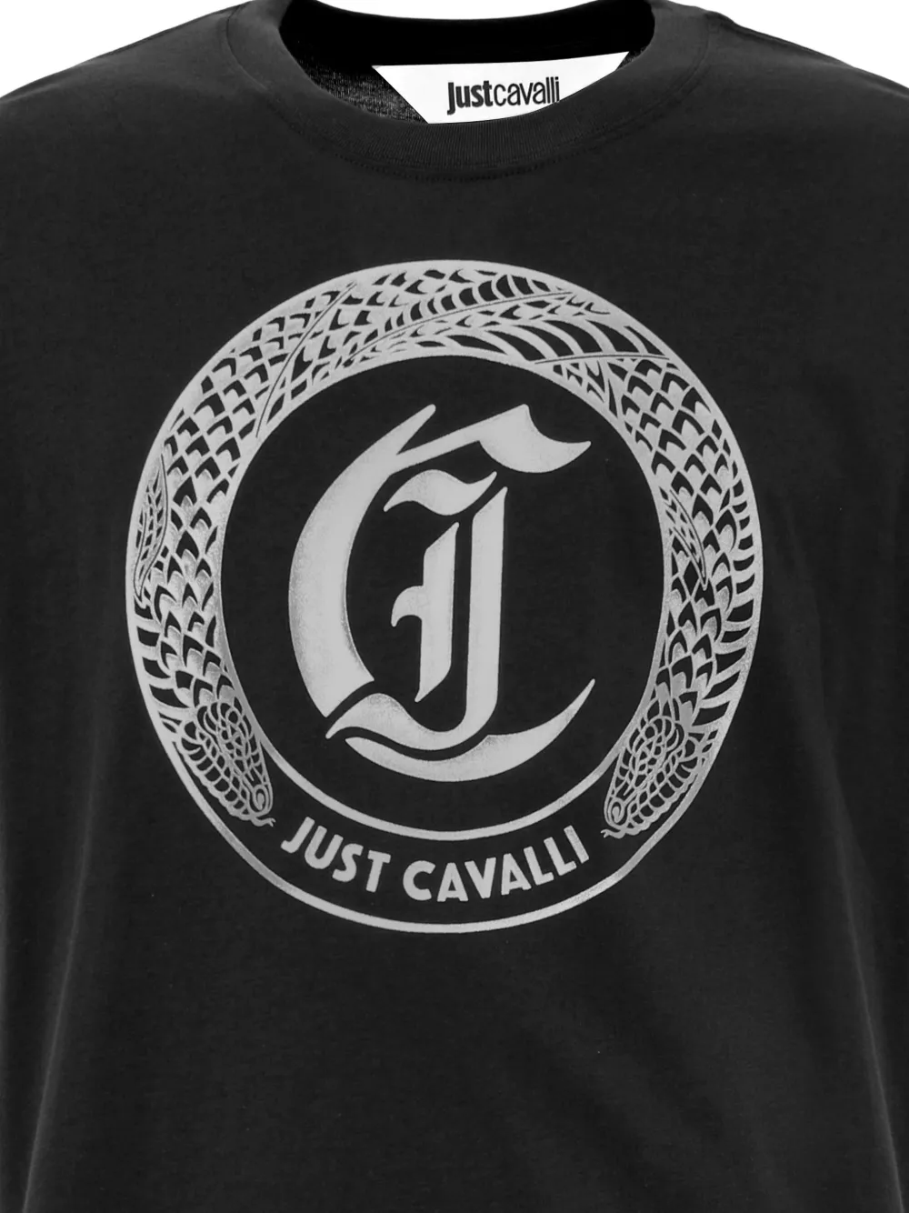 Just Cavalli T-shirt met logoprint Zwart