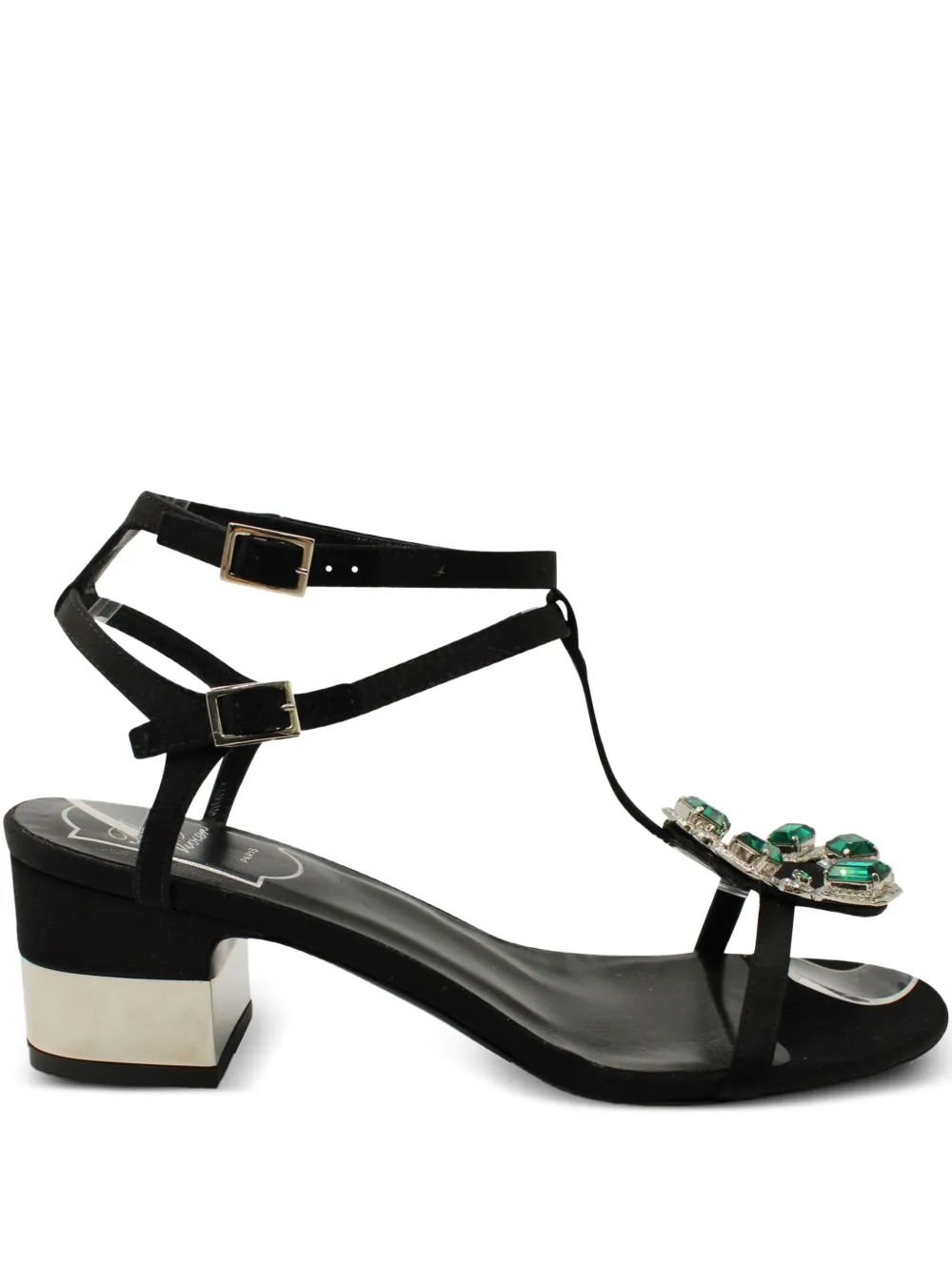 Roger Vivier Vintage jewel-embellished heeled sandals | Black | Image 1