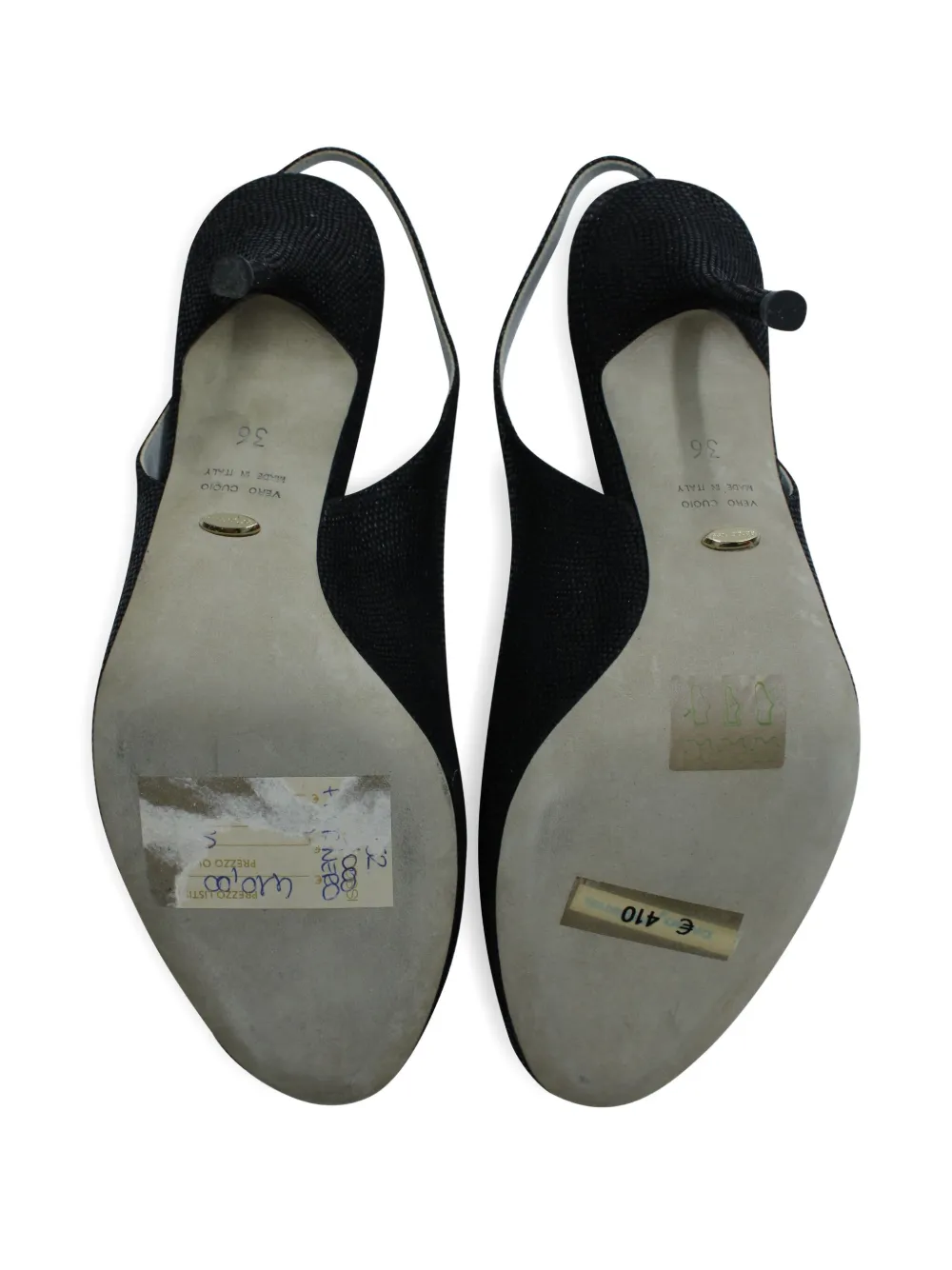 Sergio Rossi Vintage leather slingback pumps - Zwart