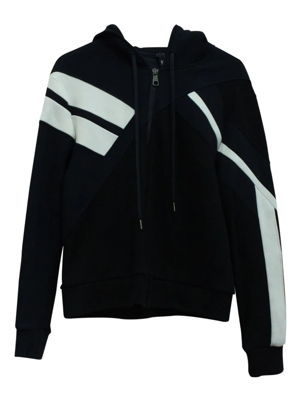 Neil Barrett chamarra con estampado geométrico y capucha | negro | Image 1