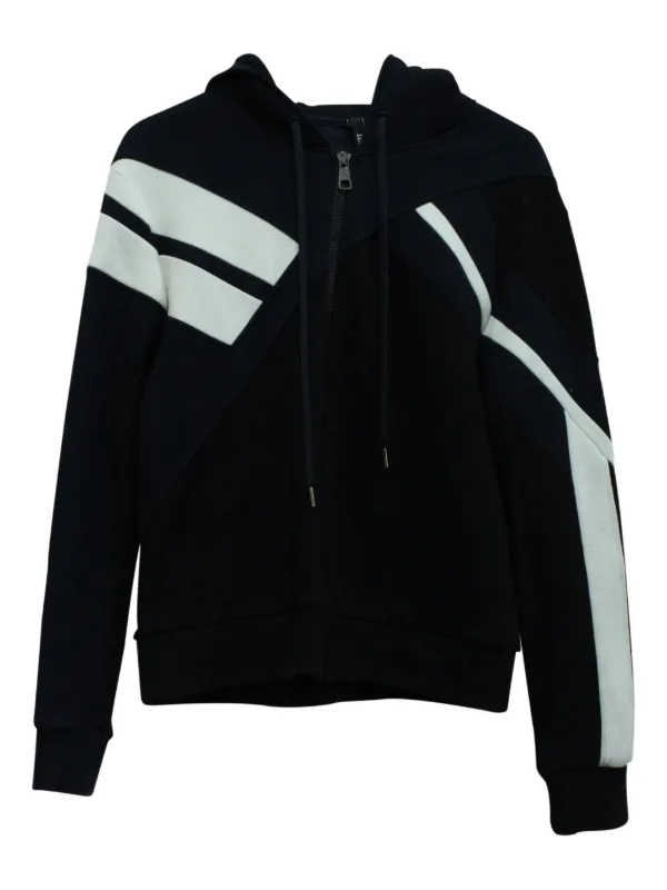 Neil Barrett geometric-print zip-up Hooded Jacket Black FARFETCH IN