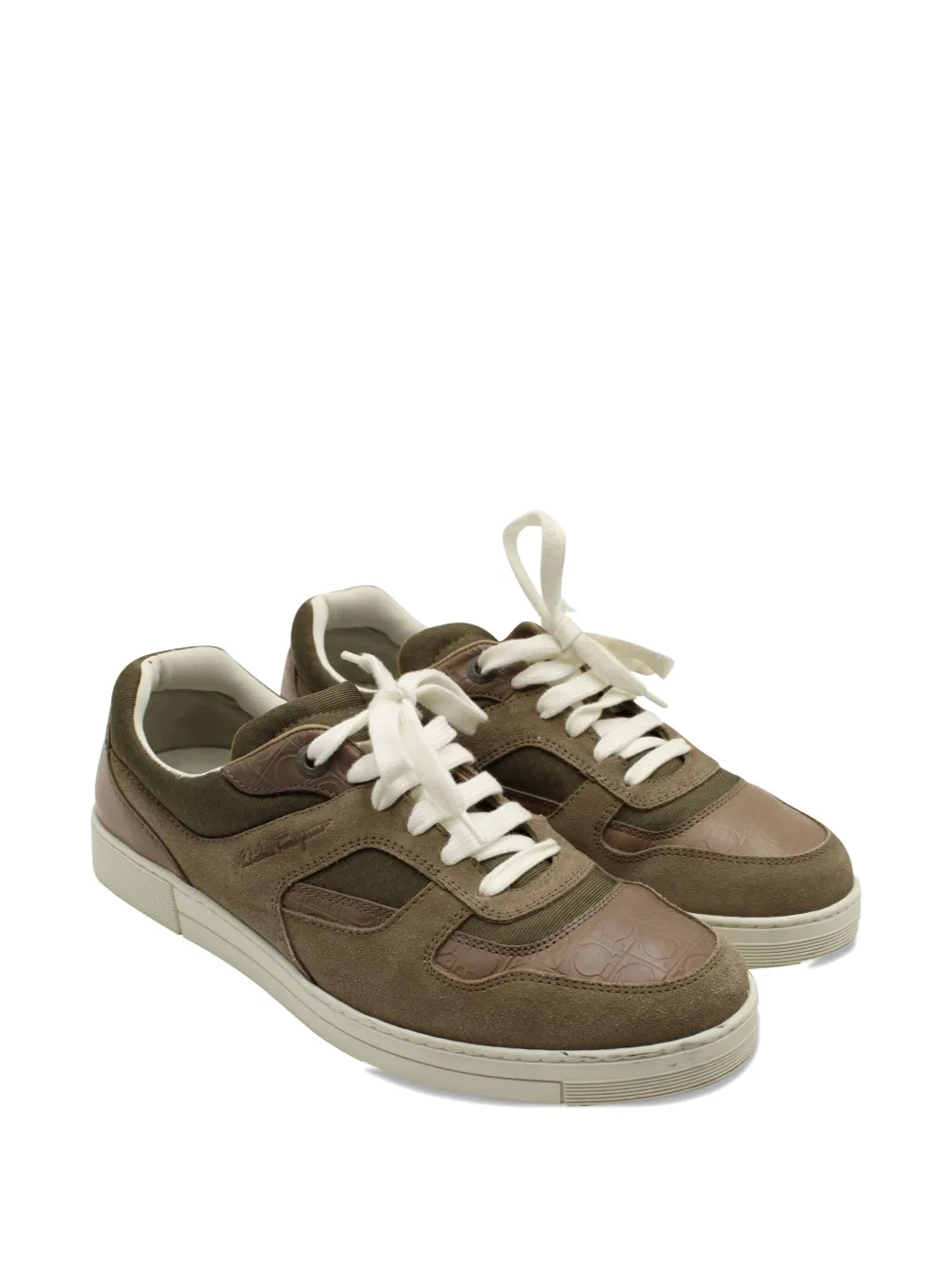 Pre-owned Ferragamo Two-tone Sneakers In Brown