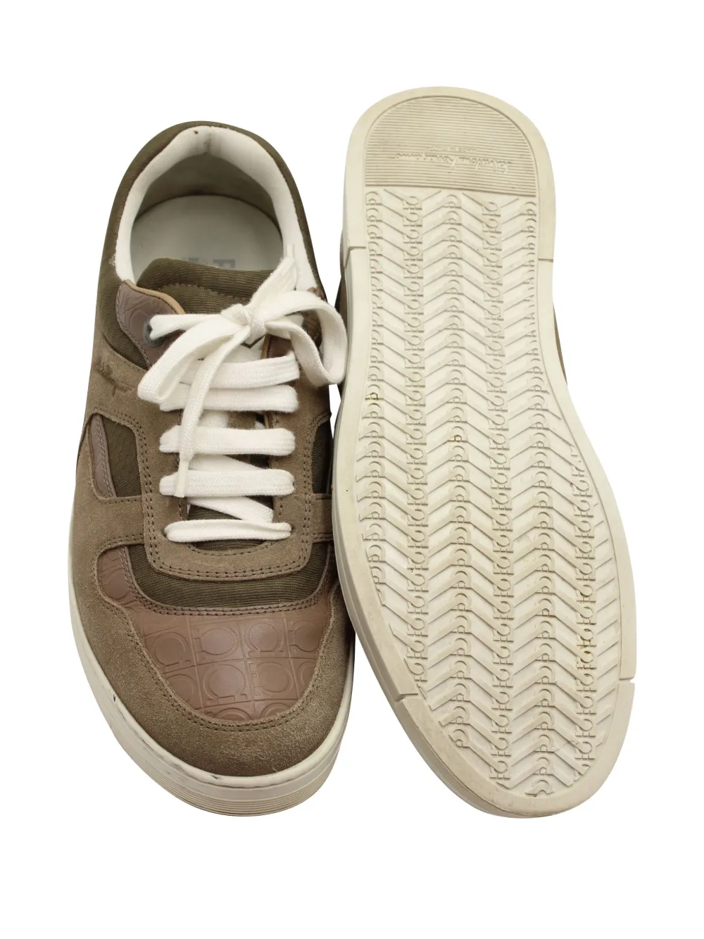 Pre-owned Ferragamo Two-tone Sneakers In Brown