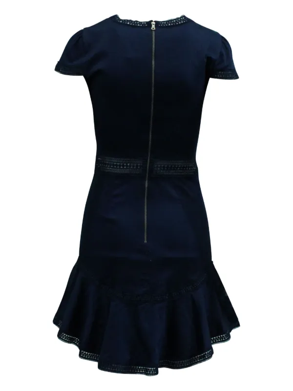 alice and olivia blue ruffle dress Alice + Olivia Clive Asymmetric Ruffle Dress
