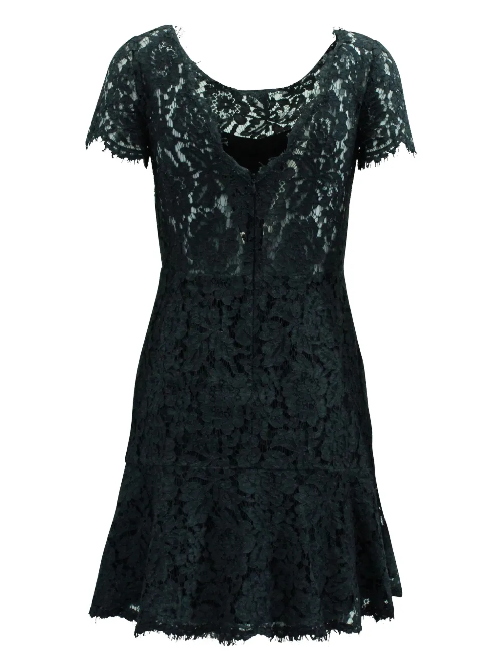 DVF Diane von Furstenberg lace short-sleeve mini dress - Grijs
