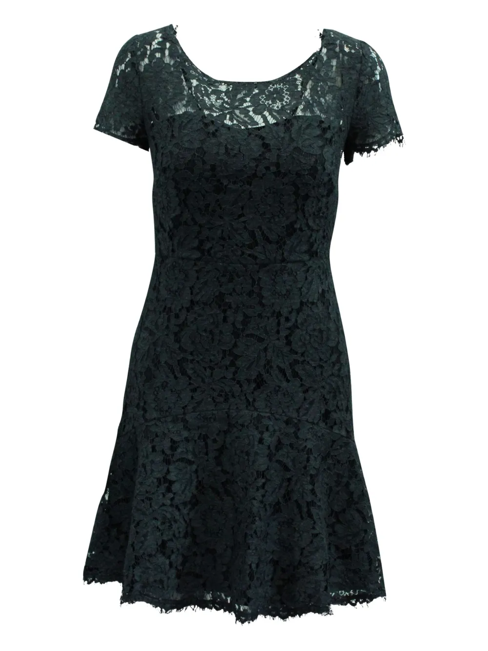 DVF Diane von Furstenberg lace short-sleeve mini dress | Grey | Image 1