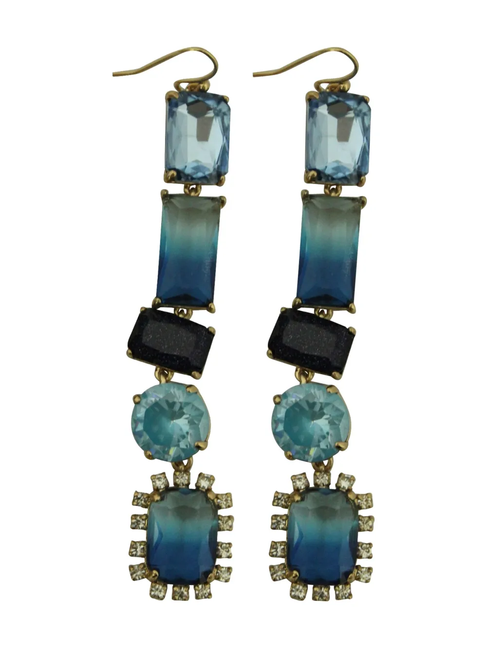 Kate Spade crystal linear drop earrings | Blue | Image 1